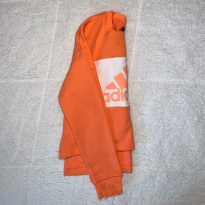 Adidas Orange&White Block Stripe Crew Sweatshirt